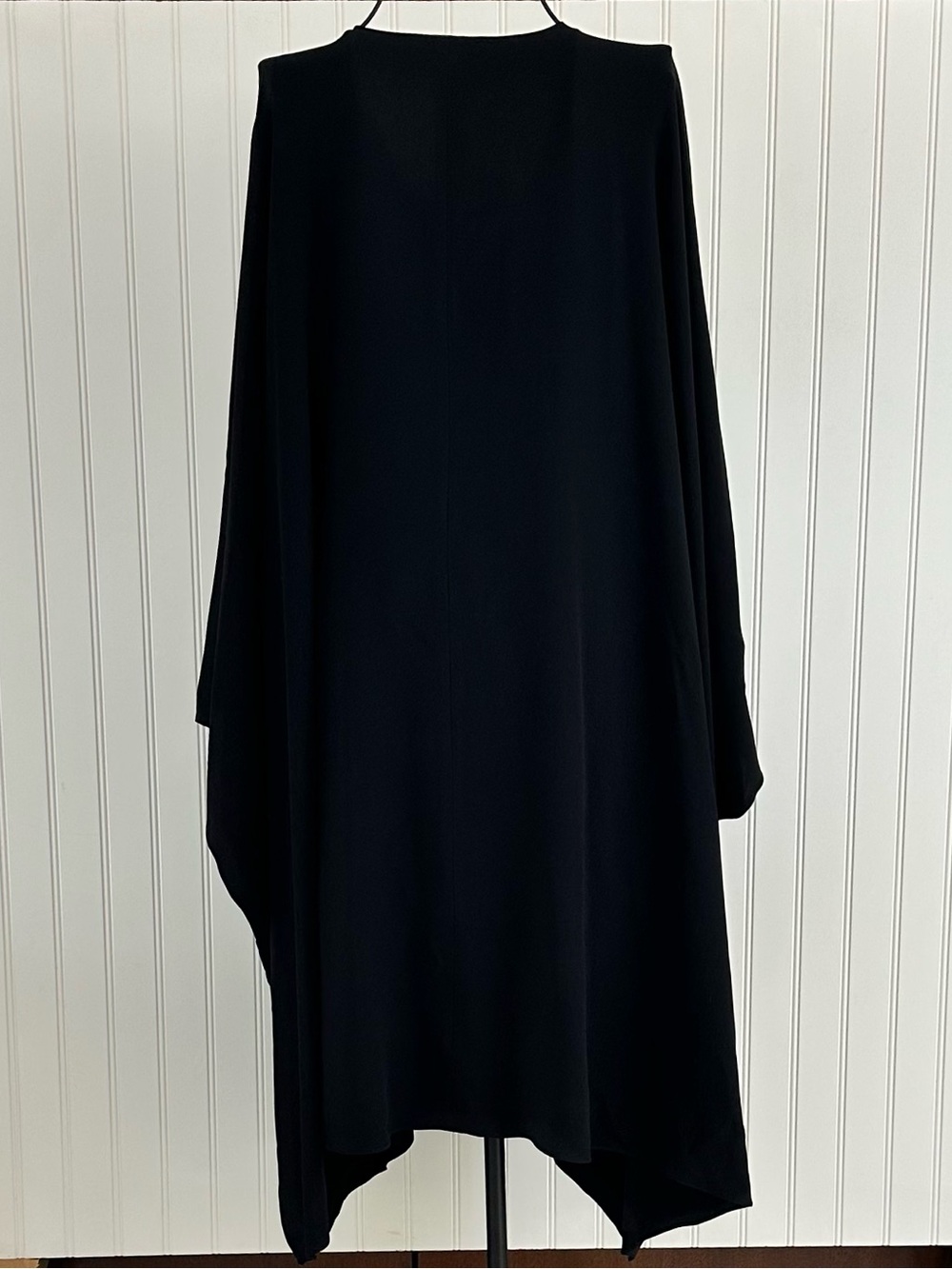 The Row Iona Draped Crepe Black V-Neck Dress - Picture 4 of 12
